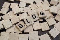 a pile of wooden blocks with the word blog spelled on them