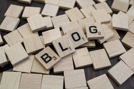 a pile of wooden blocks with the word blog spelled on them