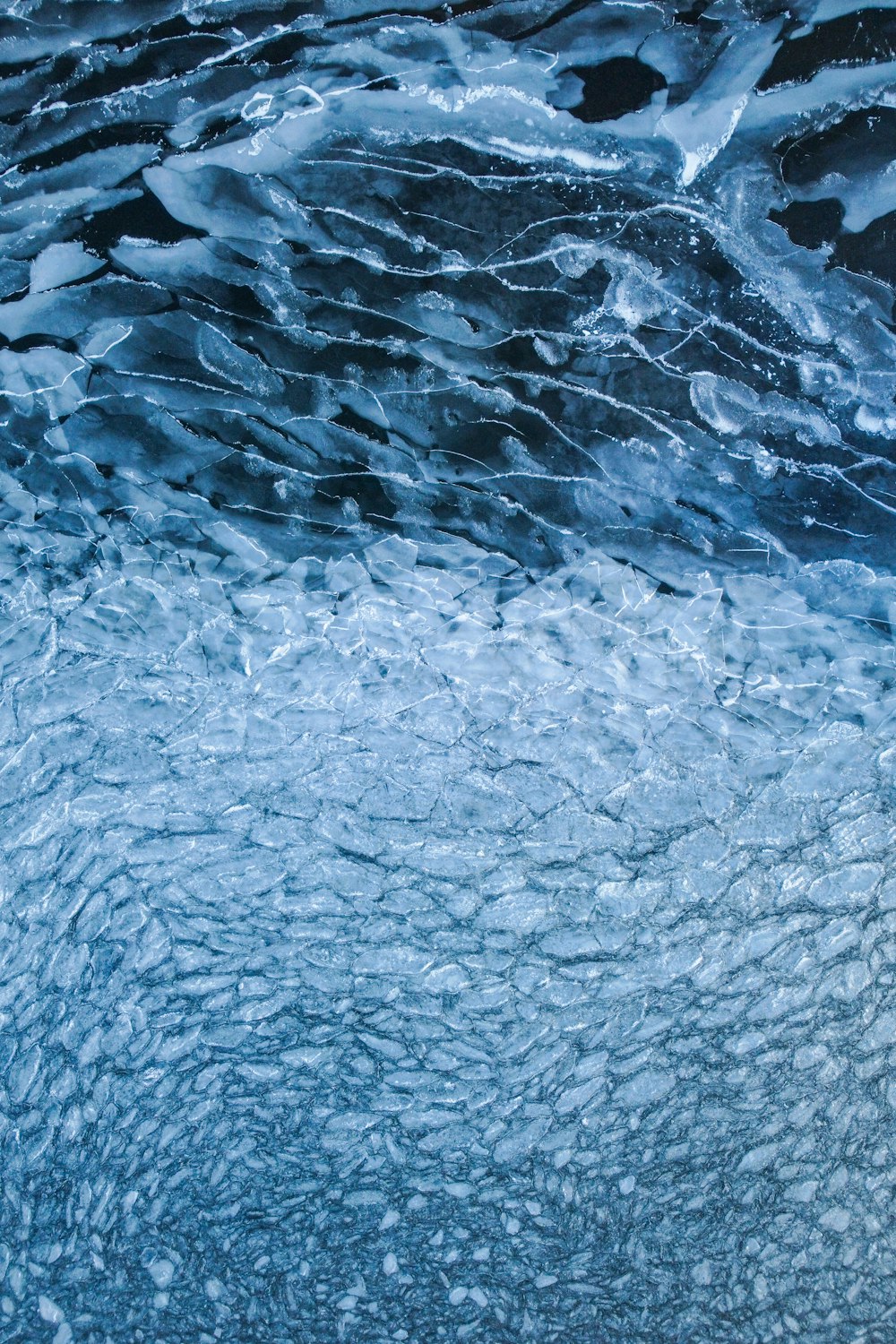 a large body of water covered in ice