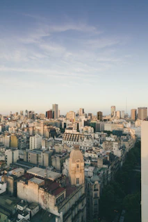 a view of a city from a tall building