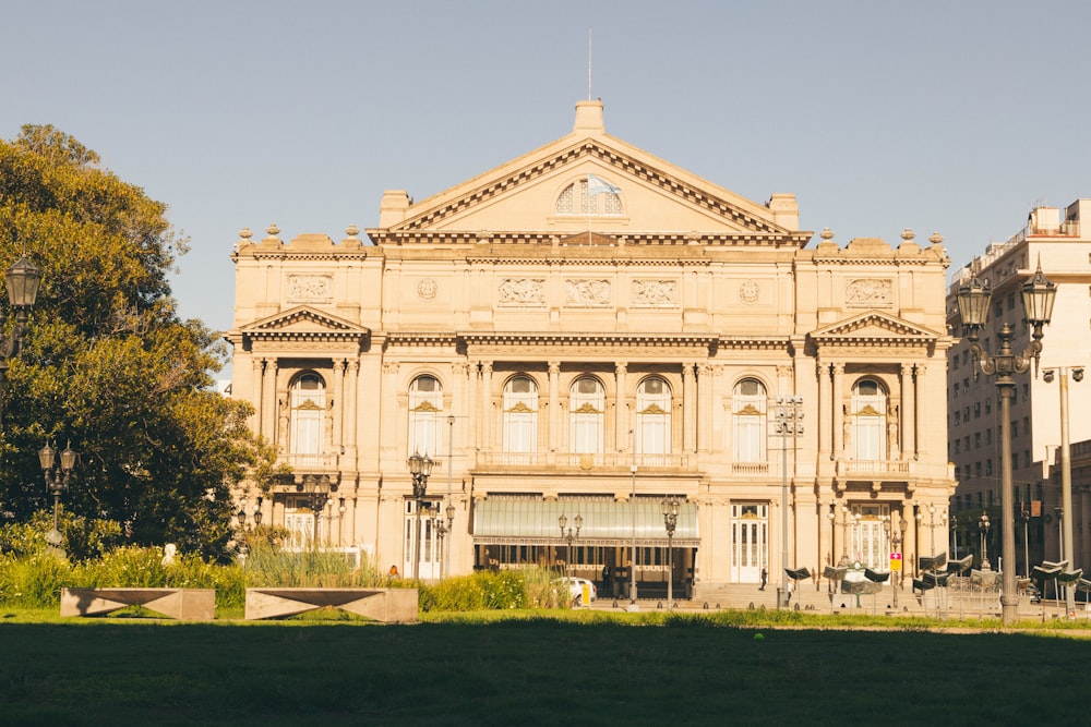 a large building with a clock on the top of it