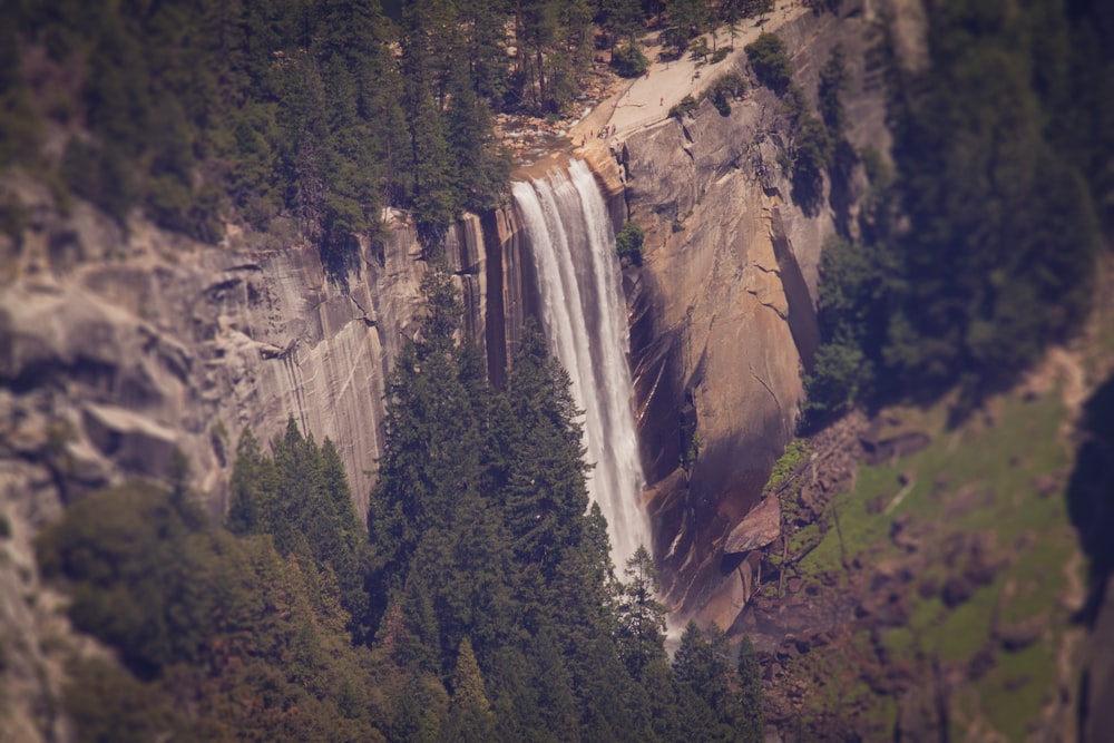 a view of a waterfall from a plane