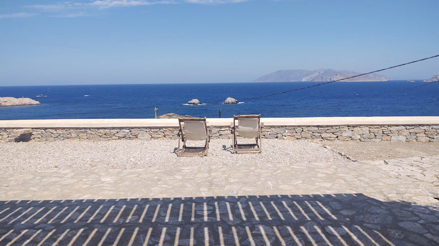 Stone walkway and chairs