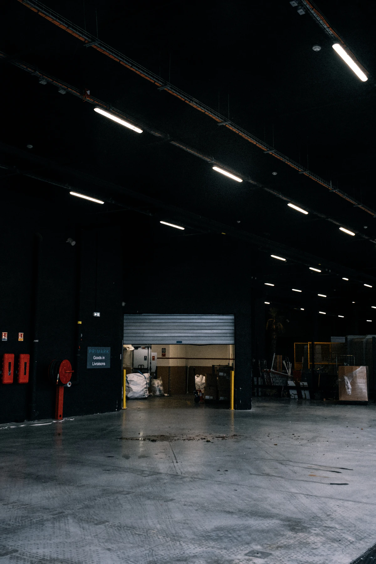 Commercial fire sprinkler system installed in a commercial building ceiling