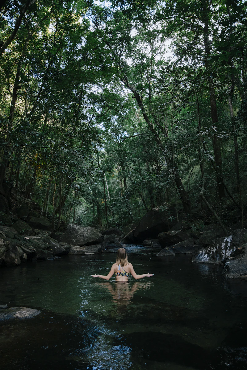 River swimming at Deru Alam Campsites