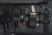 a black case filled with lots of different items
