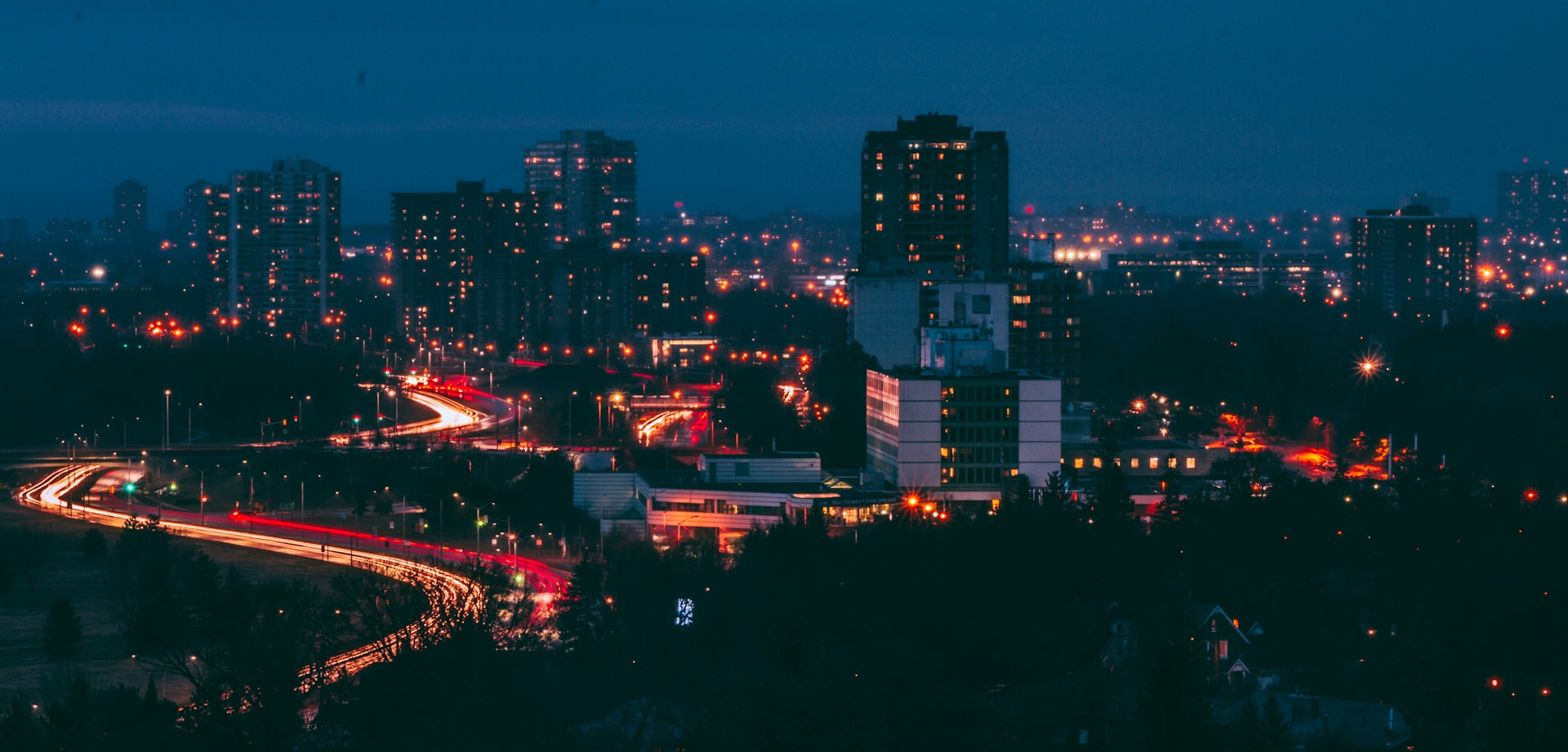 a city at night with a lot of lights