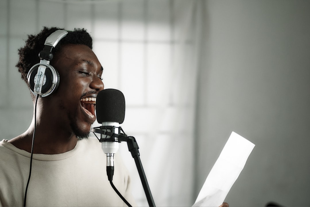 Microphone in recording studio