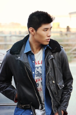 Black leather rider's jacket