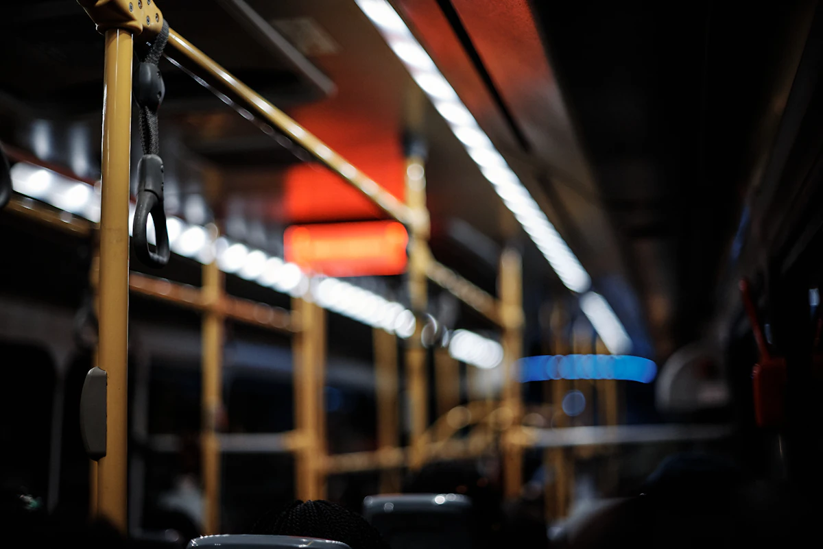 Coach interior at night