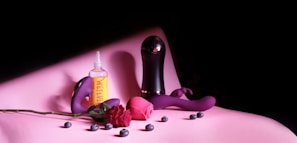 A vibrant display of intimate products designed for women's pleasure.