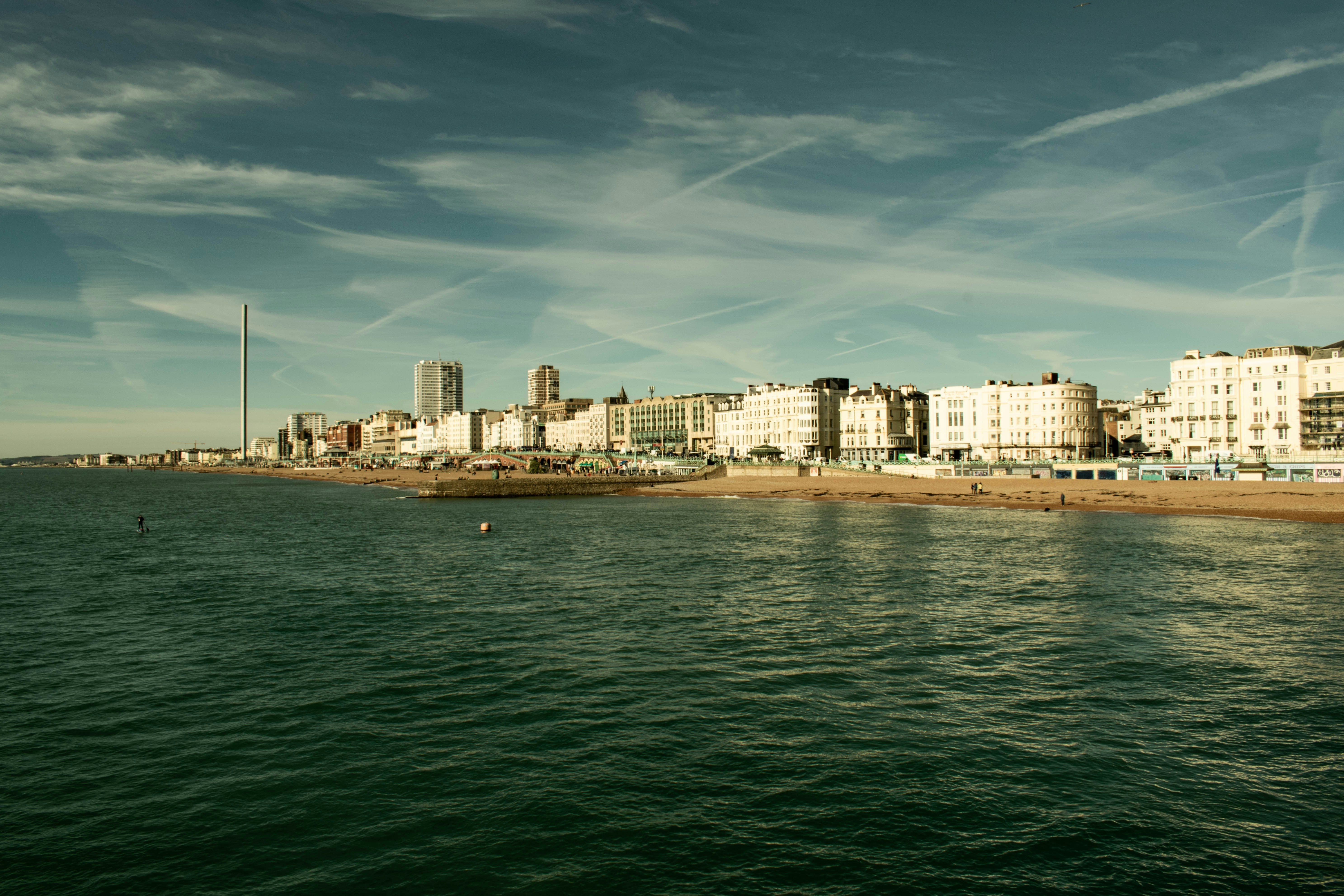 a view of a city from the water