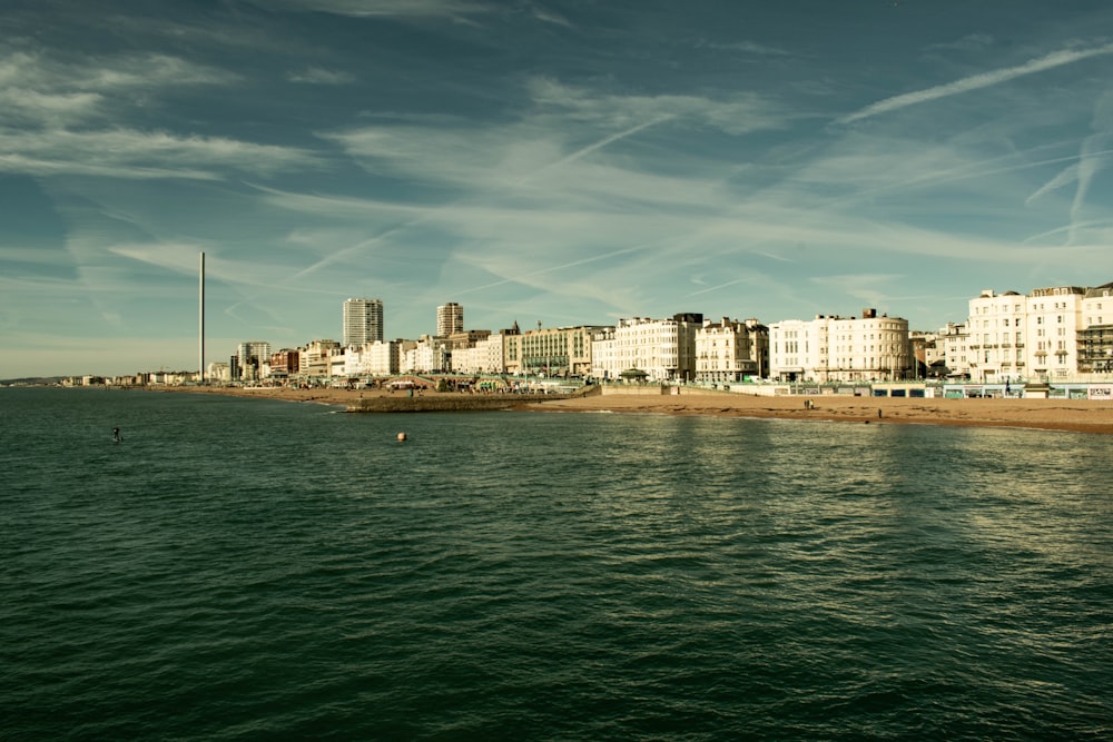 a view of a city from the water