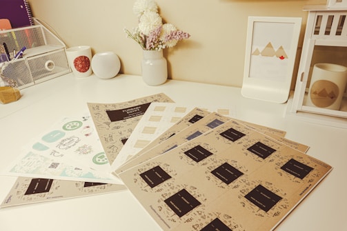 A serene scene of a minimalist wooden desk organizer made in Japan, holding stationery neatly.