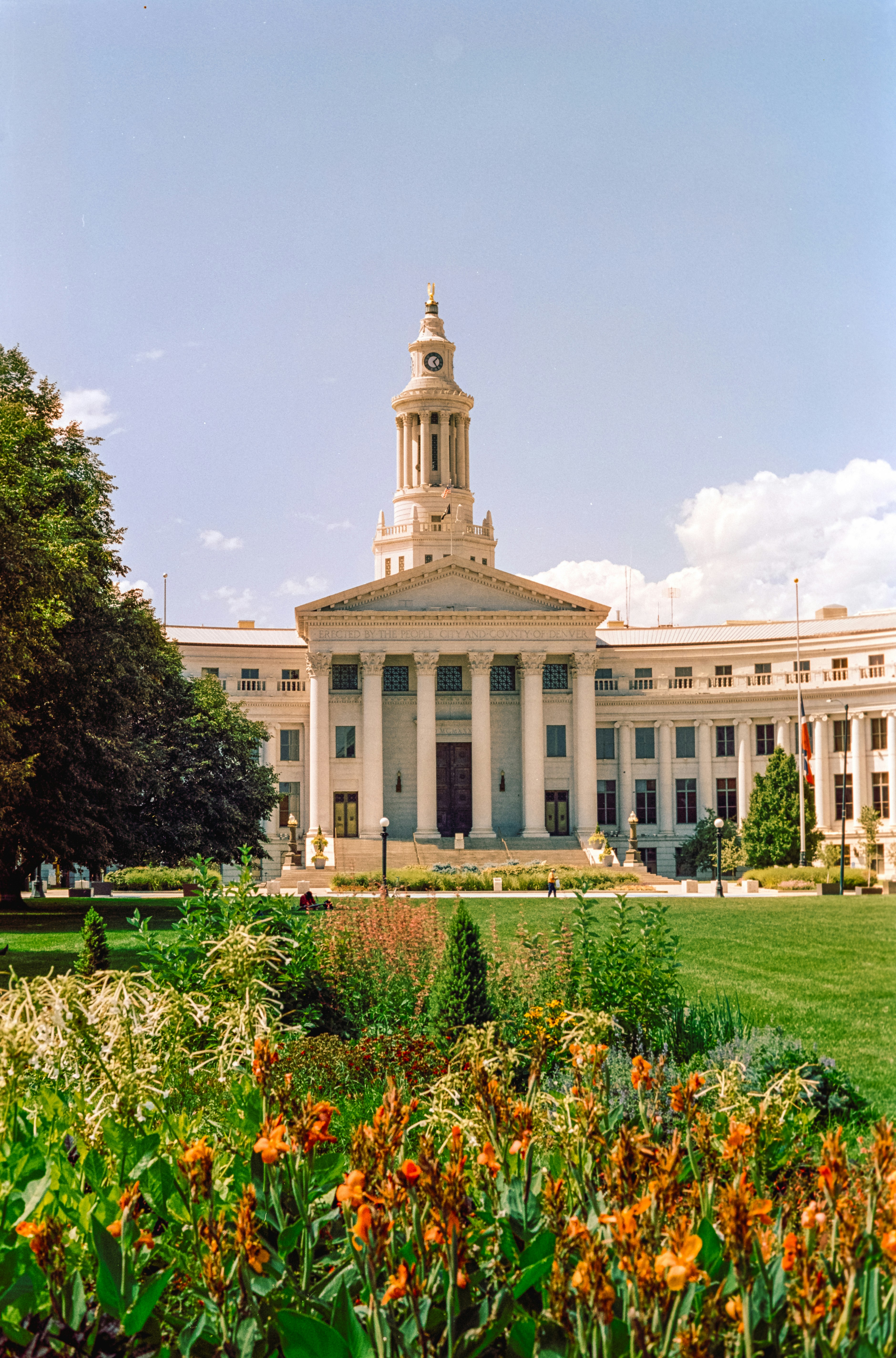 a large building with a clock tower on top of it