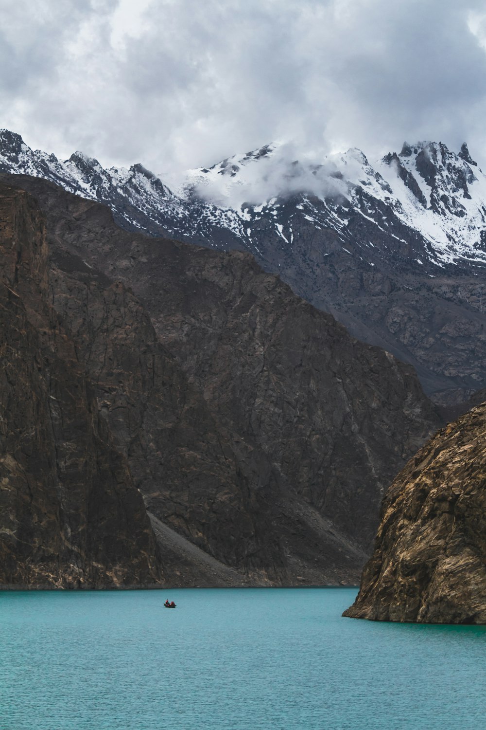 a large body of water surrounded by mountains