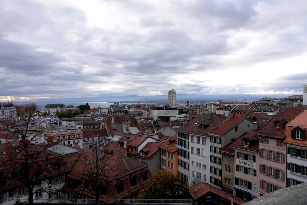 a view of a city from the top of a building