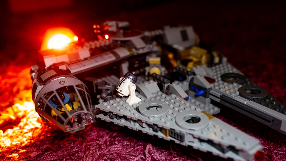 a close up of a lego star wars vehicle