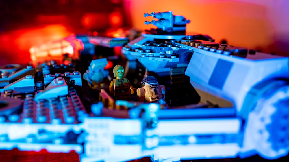 a close up of a lego star wars vehicle