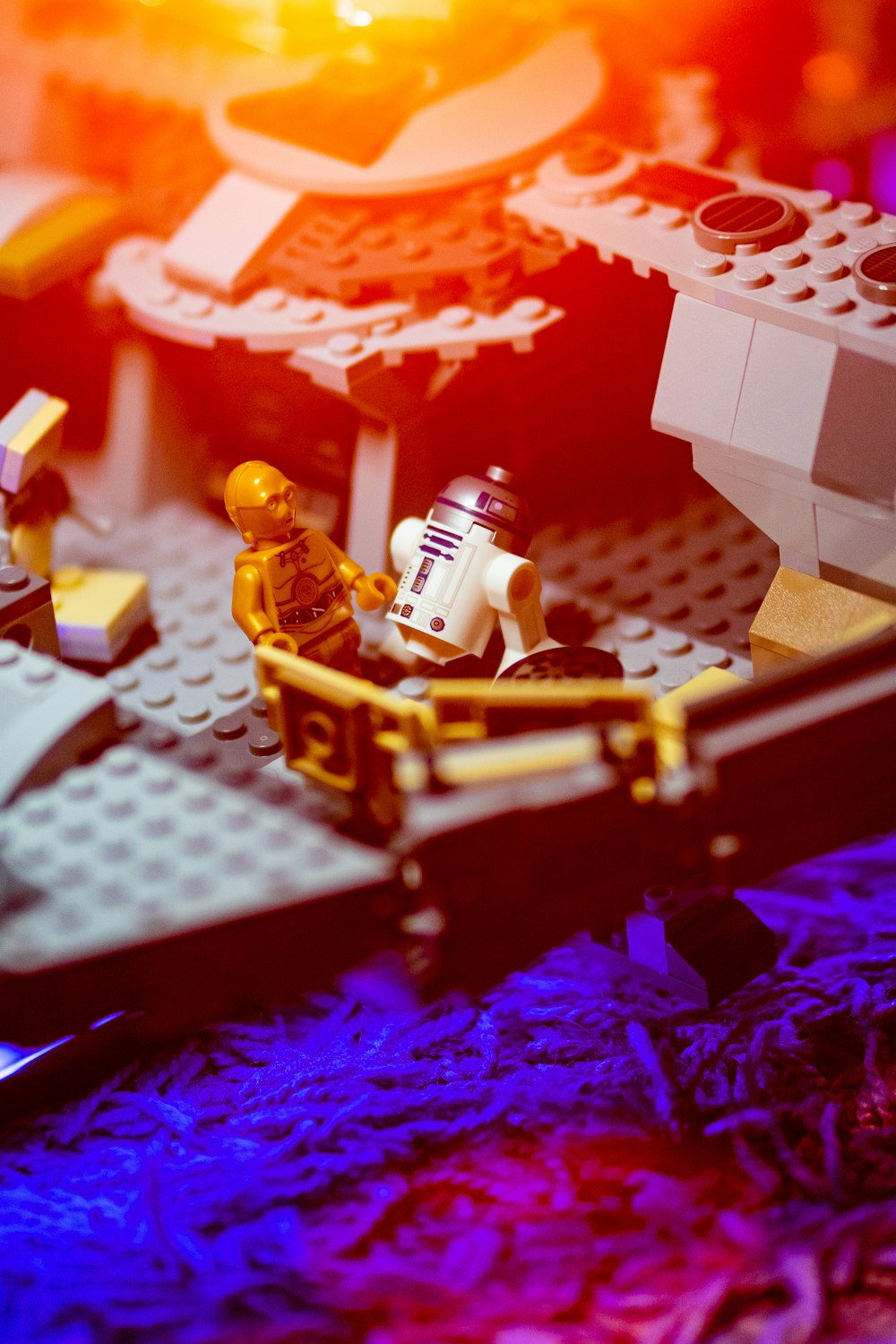 a close up of a lego star wars scene