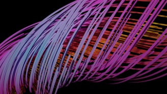 Abstract violet and black wave patterns symbolizing creativity and flow.