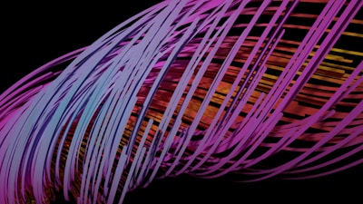 Abstract violet and black wave patterns symbolizing creativity and flow.