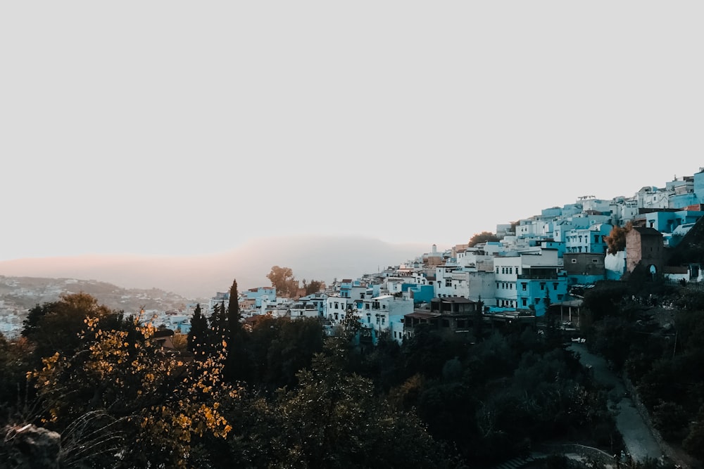 a view of a city from a hill