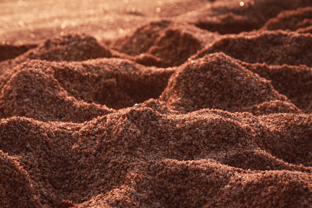 a close up of sand on a beach