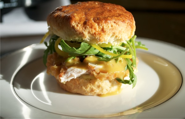 A close up of a sandwich on a plate