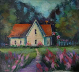 Traditional Bulgarian house with vibrant flowers in a quiet village near the coast