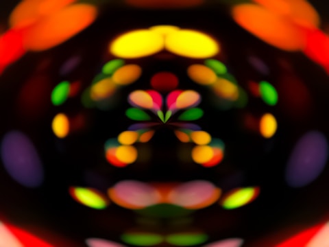 A colorful display of AI-generated video clips in an abstract format.