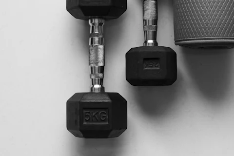 Rubber Hex Dumbbell, 10 kg