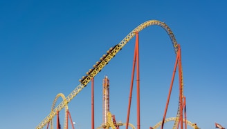 A rollercoaster in an amusement park. It is used to describe the volatility in the stock market. 