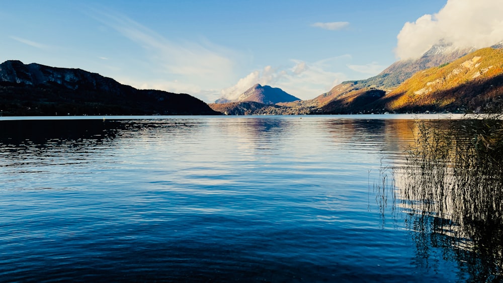 a large body of water surrounded by mountains