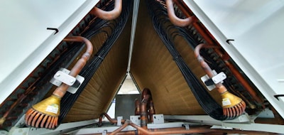 Close-up of advanced heating technology inside a recuperator unit.