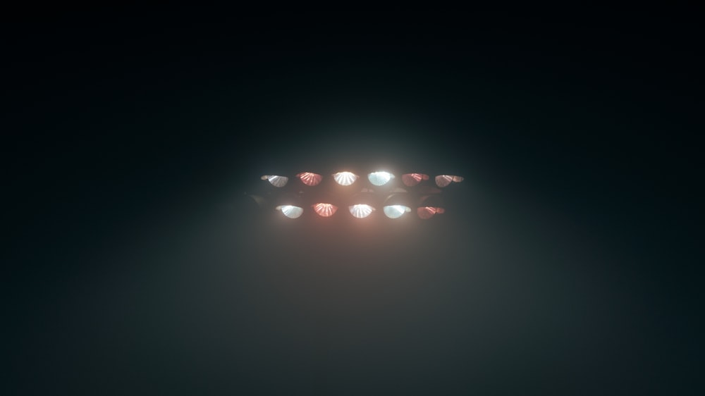 a group of lights that are in the dark