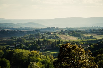 A picturesque landscape of rolling hills in the countryside.