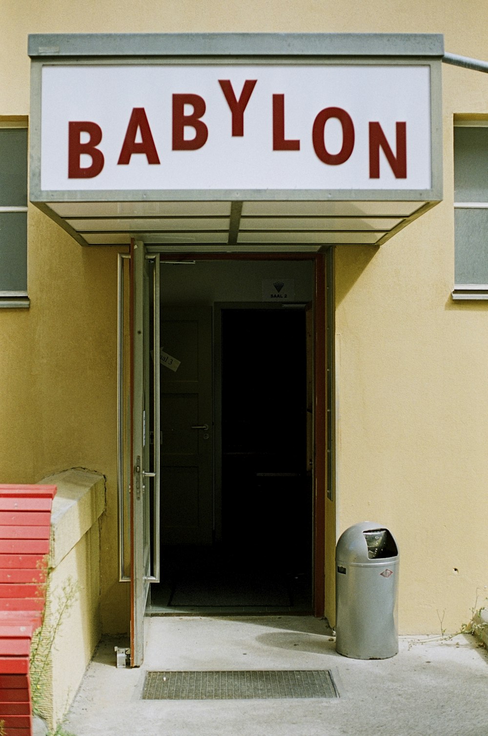 a sign on the side of a building