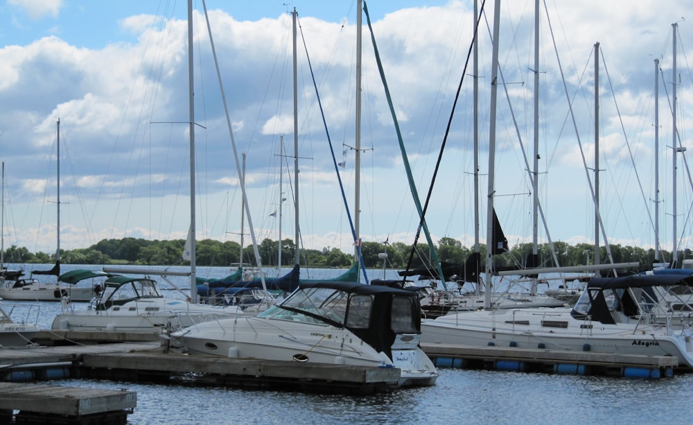 a bunch of boats that are sitting in the water