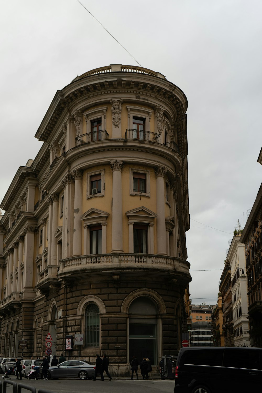 a large building with a clock on the front of it