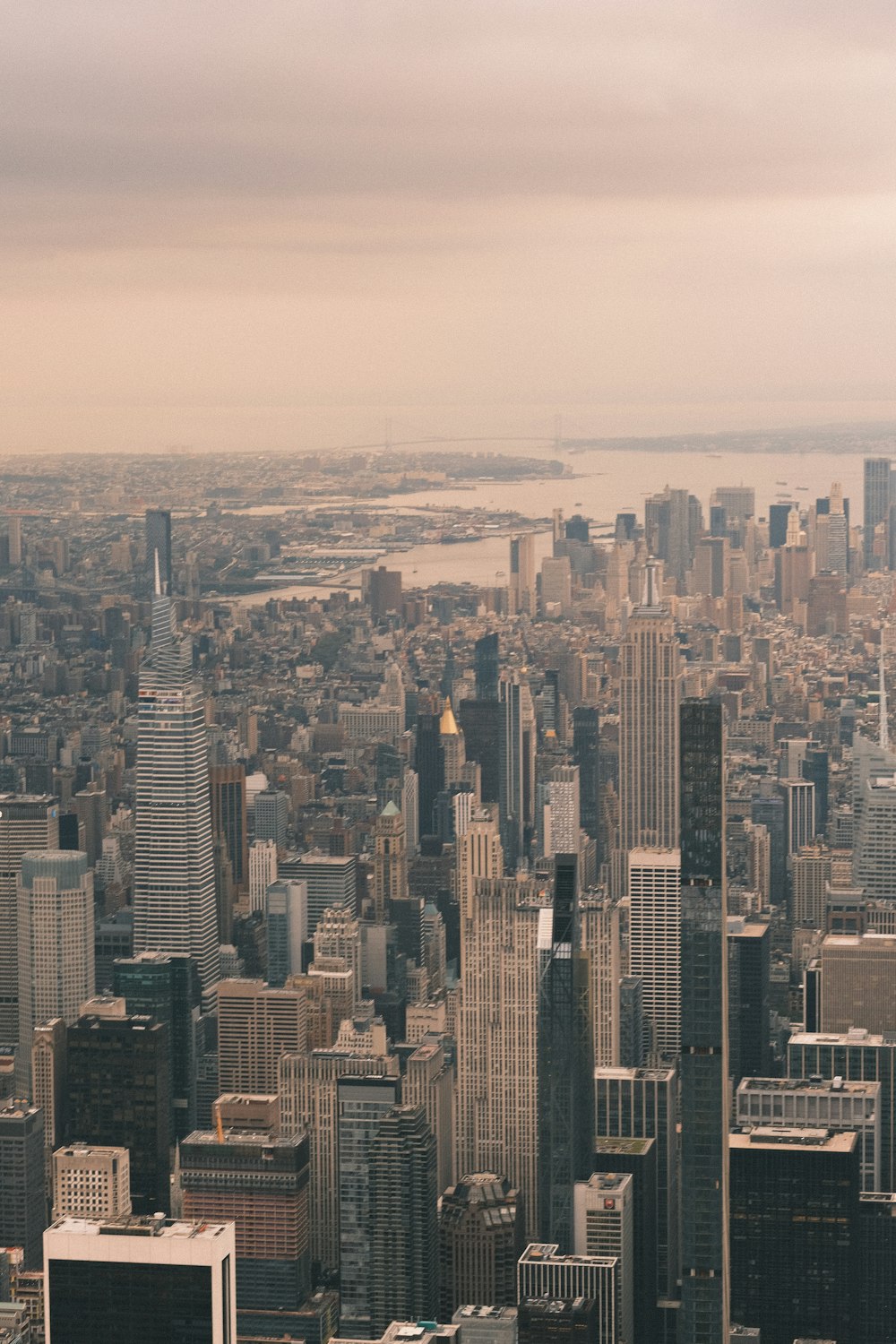 a view of a large city with tall buildings