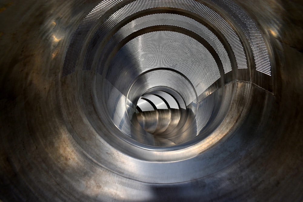 a close up of a metal object that looks like a tube