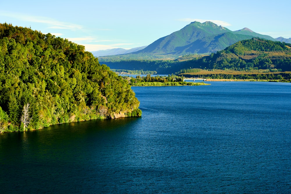 a large body of water surrounded by mountains