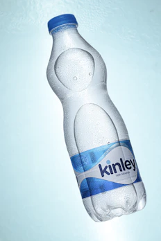 a close up of a bottle of water