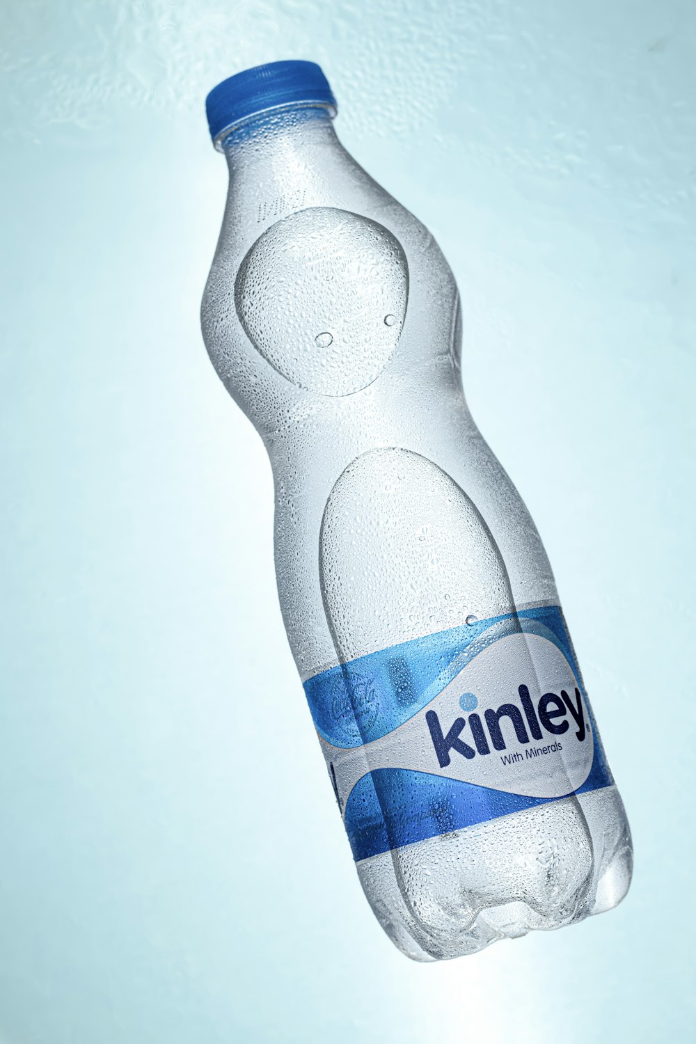 a close up of a bottle of water