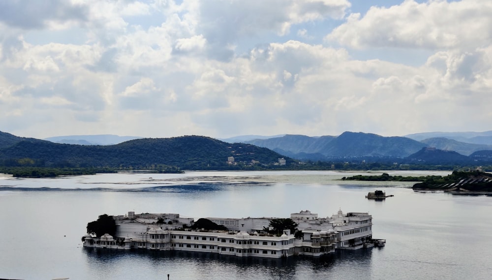 a large body of water surrounded by mountains