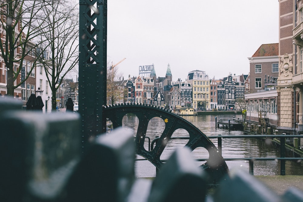 a view of a bridge over a body of water