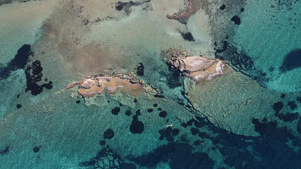 an aerial view of a body of water