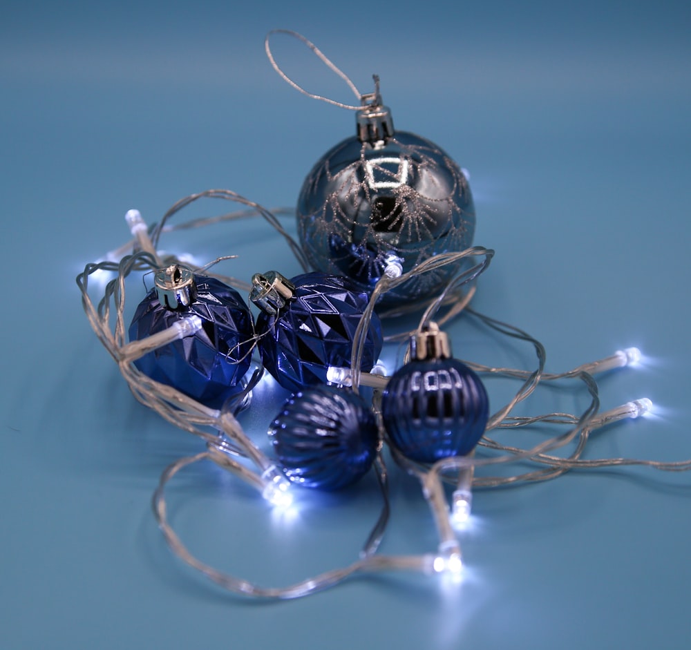 a bunch of ornaments that are on a table