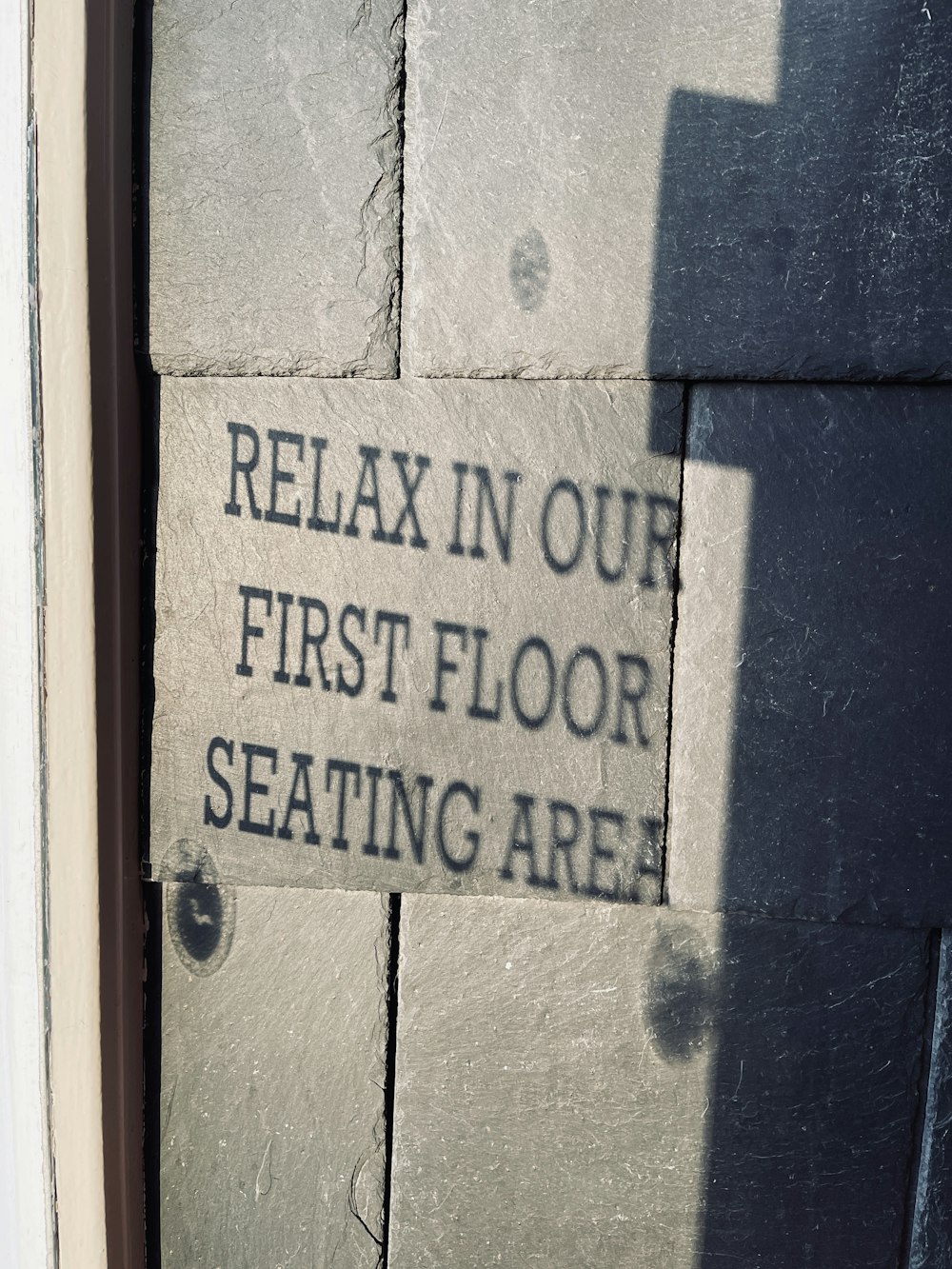 a close up of a sign on a door